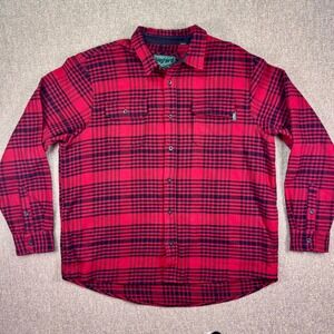 Woolrich‎ Buffalo Plaid Flannel Shirt XXL Red Black Outdoor Workwear